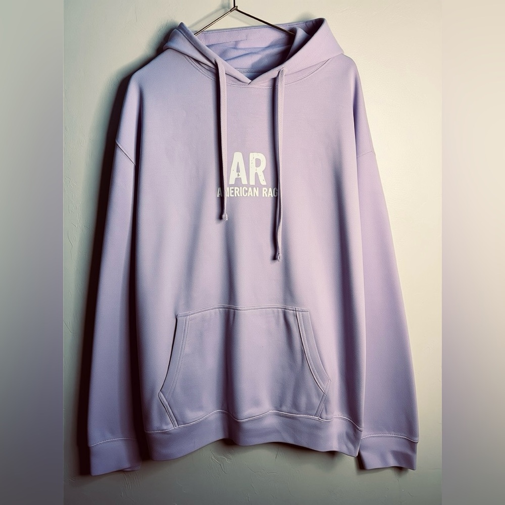 American Rag Mens Lavender Purple AR Graphic Pullover Hoodie Sweatshirt
